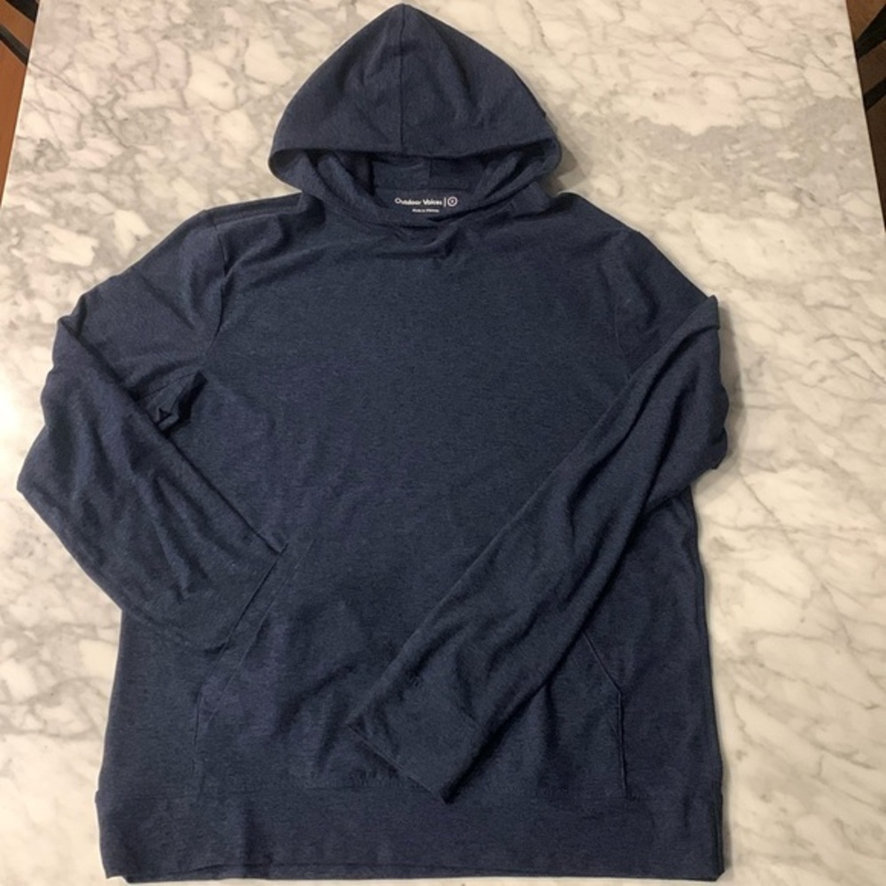 Outdoor voices cloud knit hoodie, navy, size medium